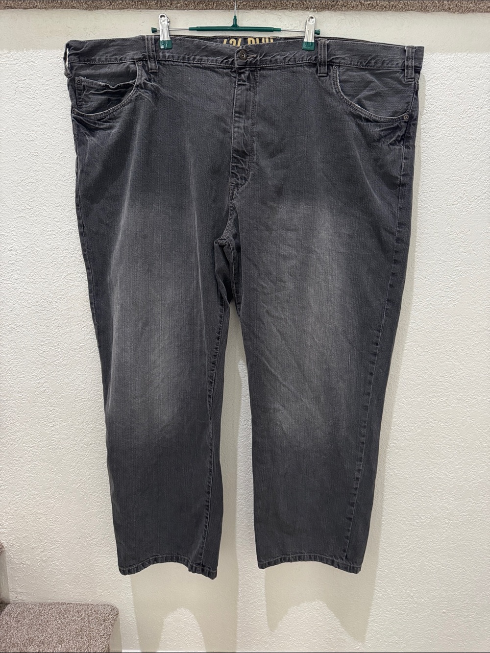 626 BLUE Men's Big & Tall Black Gray Washed Jeans - Classic Relaxed Fit 52/30